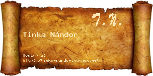 Tinka Nándor névjegykártya